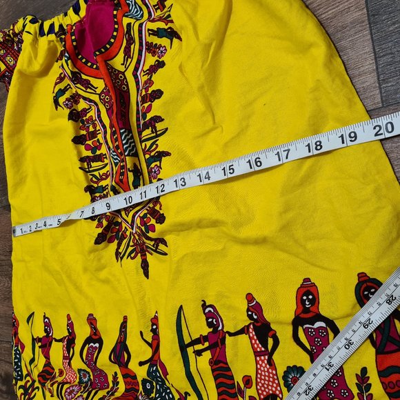 Juneteenth Custom Children's Grow with Me Multi-wear Yellow Dashiki Dress/Shirt - Picture 8 of 8